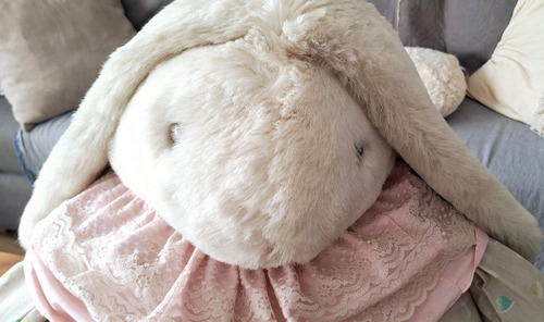 Muñeco Peluche Almohadon Infantil Coneja Gigante Liquido! Rosa Claro (Usado)
