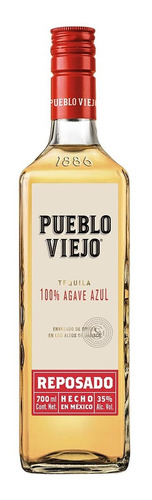Caja De 12 Tequila Pueblo Viejo Reposado 700 Ml