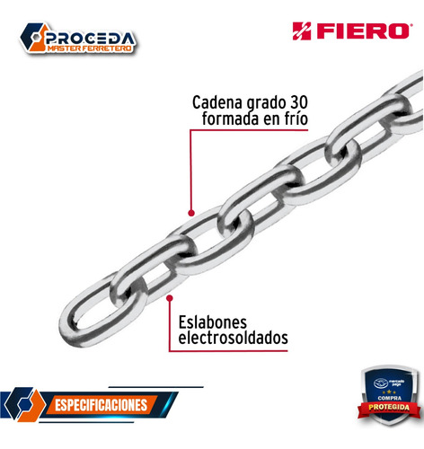 5 M De Cadena Pulida De 1/2 , En Cubeta, Fiero 44265