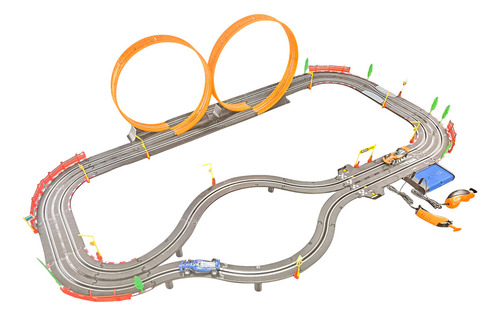 Pista De Carreras Formula 1 Doble Giro 2 En 1 Color Negro