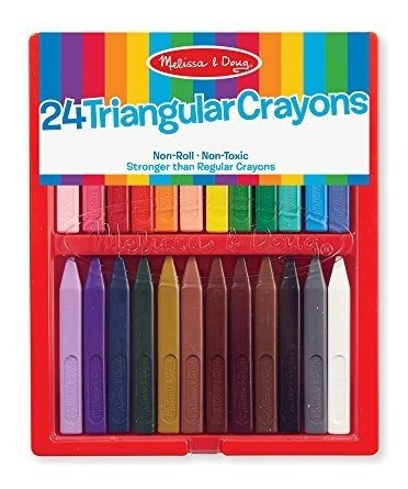 Oficina Melissa Doug Crayon Triangular 24 Envase Tapa