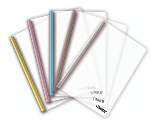 Folder De Costilla Plástico Oficio 100 Pzs Transparente 