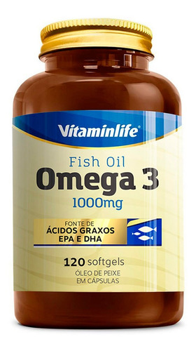 Ômega 3 1000mg 120 Caps Vitaminlife Sabor Without flavor