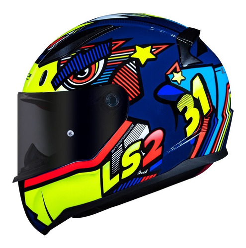 Capacete Ls2 Ff353 Rapid Khan Amarelo/azul Promoção