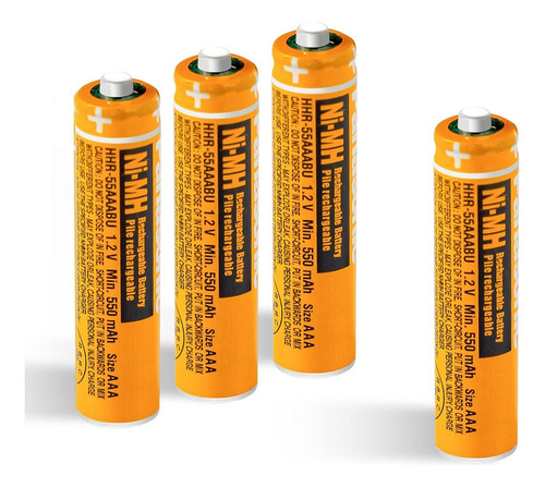 Paquete De 4 Bateras Recargables Aaa, 550 Mah, 1,2 V, Aaa, H