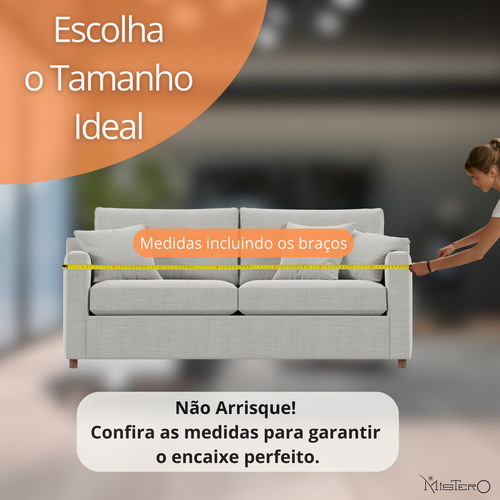 Capa Pra Sofa Impermeavel 6 Lugares Grande Alta Qualidade Cor Grafite