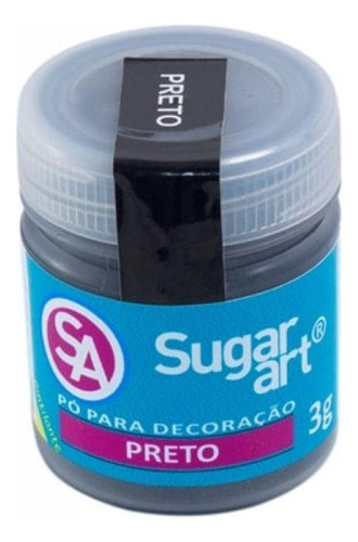 Pó Para Decoração 3g - Preto Sugar Art