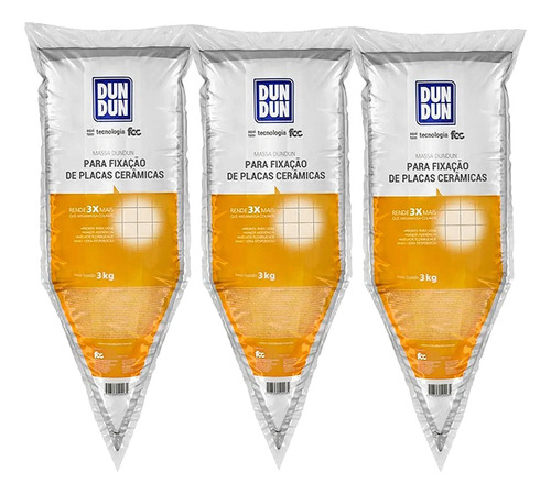 Massas Dundun 3kg Fixação Cerâmicas E Porcelanatos Cx. 3un
