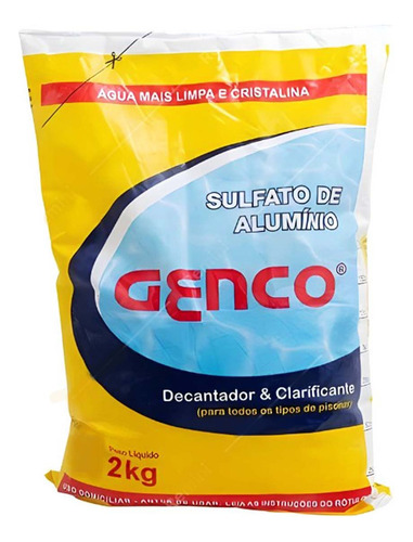 Sulfato Alumínio Decantador Clarificante Piscinas Genco 2kg