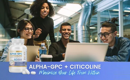 Alpha Gpc + Citicoline 60 Cap, Frmula Concentrada De 1600 Mg