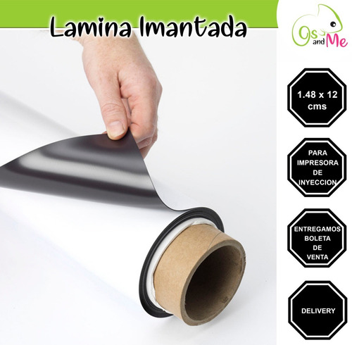 Imagen 3 de 3 de Lamina Magnetica Imantada Para Impresion 1mt X 60 Por Rollo