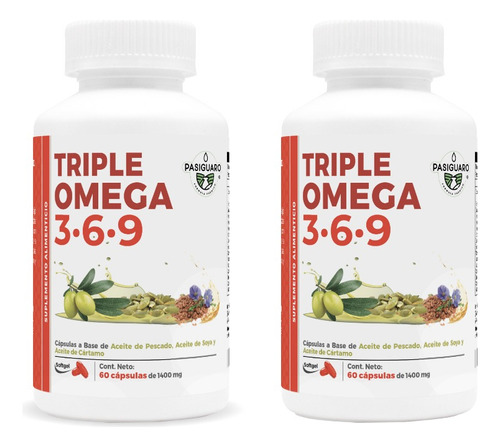 Triple Omega 3-6-9 60 Caps De 1400 Mg Softgel (duo 60 Días)