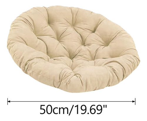 2 Cojín De Asiento Acolchado Redondo De 50 Cm, Cojín Caqui