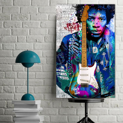 Cuadro Decorativo Musica Jimi Hendrix (80x50 Cm)