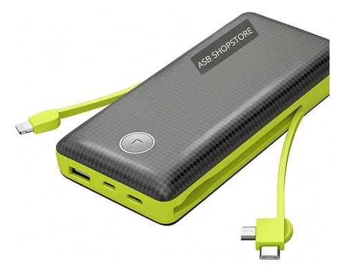 Power Bank Carregador Portátil 20000mah Powerbank Sem Fio Universal Android iPhone Usb Asb Shopstore