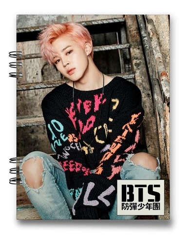 Imagen 5 de 6 de Bts Cuaderno Jimin 15x20 Cms Mediacarta 100 Hojas Cuadros