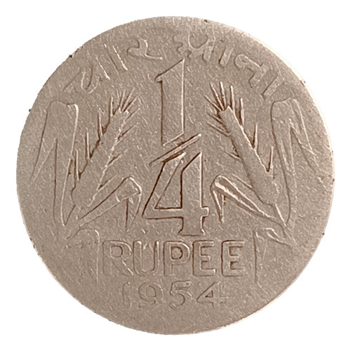India 1/4 Rupia 1954 Bueno Km 5.2