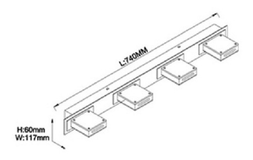 Imagen 2 de 5 de Aplique Interior Olivo 4 Luces Led 12w Blanco Marca: Candil