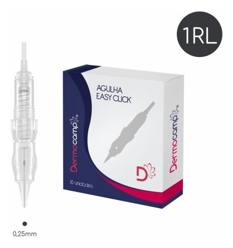 Agulha 1 Ponta 0.25mm Dermocamp Easyclick - Cx 10 Unidades