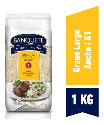 Arroz G1 Largo Banquete 1kg(3uni)super