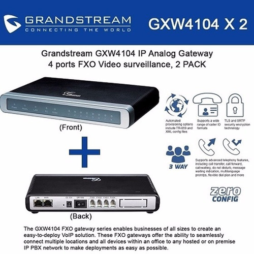 Grandstream Gxw-4104 Gateway Analógico Fxo De 4 Ports 