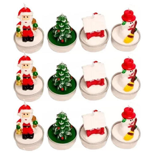 12 Minivelas Decorativas De Navidad Para Decoración De Papá