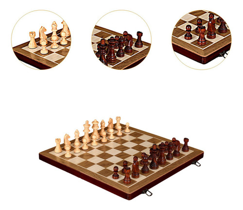 Juego De Ajedrez De Madera, Ajedrez Plegable De 12 Pulgadas