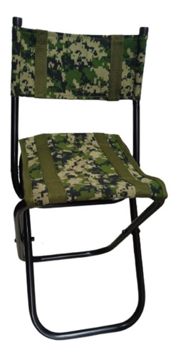 Silla Plegable Con  Espaldar  Base En Hierro Camuflada