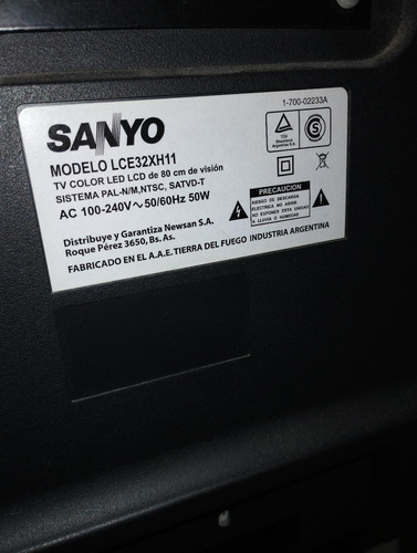 Tv Sanyo Modelo Lce32 Xh 11 Led Lcd 80 Cm De Vision (Usado)