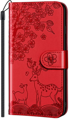 Funda Tipo Cartera Para Samsung A70 Flor En Relieve Deerj423