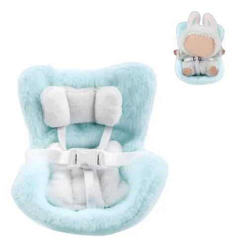 Asiento De Peluche Para Muñecas En Forma De Coche – Mini Sofá De Seguridad Con Cinturón Para Figuras De 10-17 Cm
