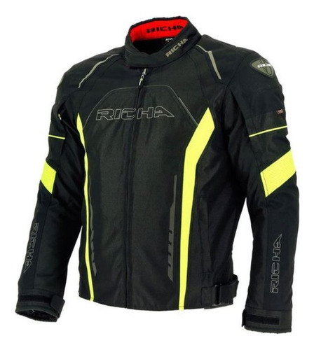 Chaqueta Para Moto Richa Falcon Black/fluor Yellow