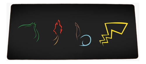 Mousepad Xl 90cm X 40cm X 3mm Pokemon Iniciales Logos !!