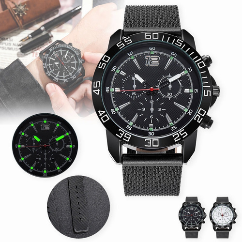 Imagen 2 de 6 de Reloj Hombre Elegante Correa Análogo Digital Luminoso