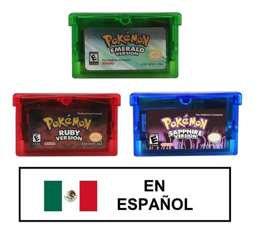 Paquete 3 Piezas Pokémon Gba Esmeralda + Rubí + Záfiro Esp