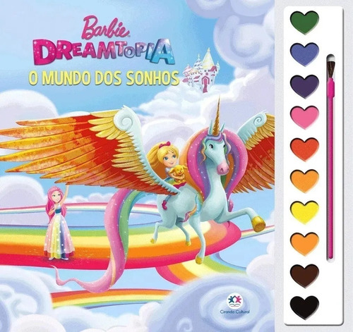 Livro Aquarela Barbie Dreamtopia Pincel Infantil Meninas