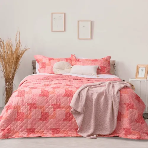 Quilt 2 Plazas Cosido Patchwork Virgo