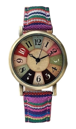 Reloj Creativo Estilo Étnico, Multicolor Estilo Bohemio