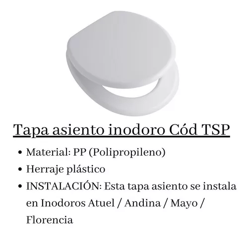 Tapa de inodoro Ferrum Andina TSP asiento de plastico