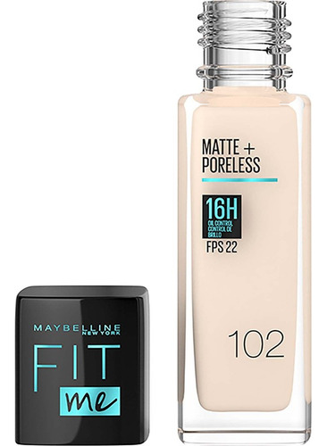 Base Líq Maybelline Fitme Matte+poreless Fps22 30ml 102 Fair