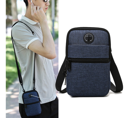 Bolso De Hombro Para Hombre, Bolso Pequeño Antirobo Con Múlt