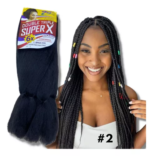 Jumbo Super X Cabelo Para Tranças Jumbão Box Braids 400 Gr Cor T1B/Burg  Preto/Cereja