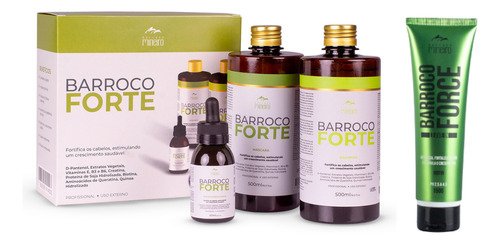 Kit Barroco Forte + Leave In Force 150g Com Proteção Térmica