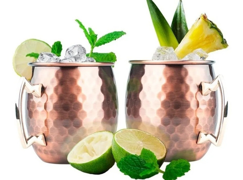 Set De 2 Mugs De Cobre Wayu Tragos Moscow Mule Mojito Bar