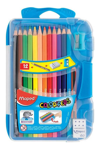 Estuche Escolar Maped Lápiz Color Goma Sacapunta - El Rey