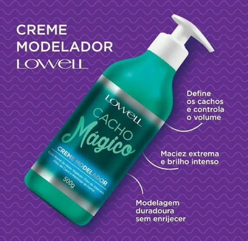 Kit Cacho Magico Creme Modelador + Máscara Umectante Lowell