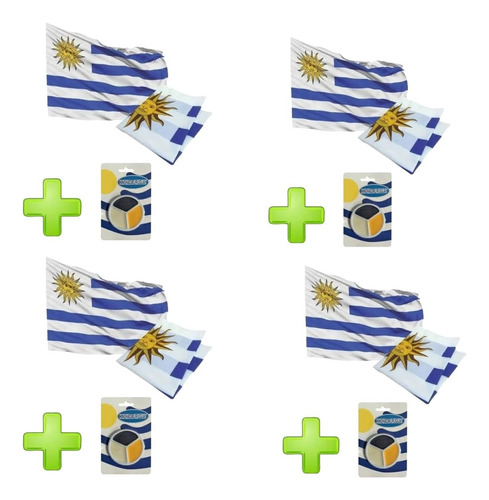 Bandera De Uruguay Oficial 90 X 150 Cm + Pintura Maquillaje