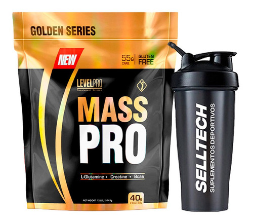 Level Pro Ganador De Peso Mass Pro 12lb Vanilla Creme+shaker