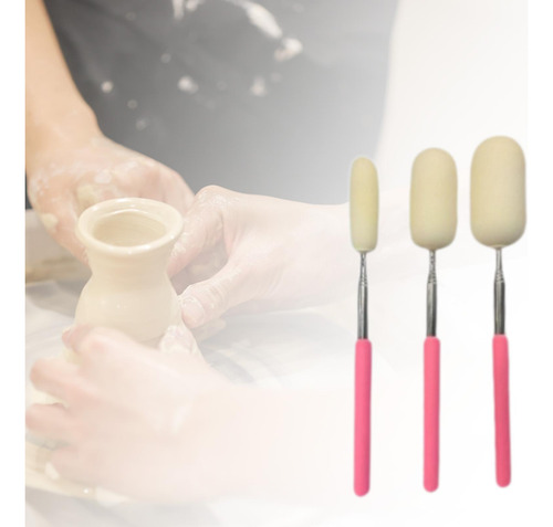 Set De 3 Varillas De Esponja Extensibles Para Modelar Rosa