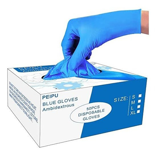 Peipu - Guantes Desechables De Nitrilo Y Vinilo (grandes, 5.